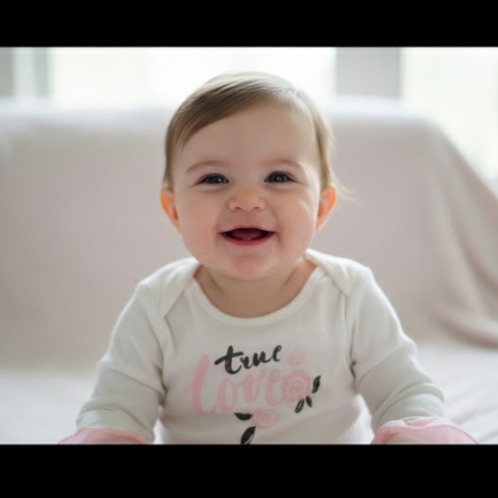 Little Lass White and Pink Long Sleeve Tee